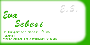 eva sebesi business card